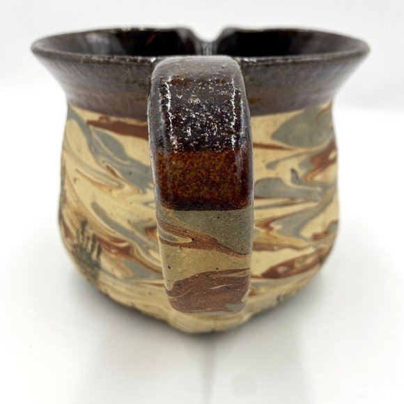 Vintage Potters Hand Tree Art Pottery Pitcher, signed, Raedel Tampa FL 1977 - Picture 3 of 12